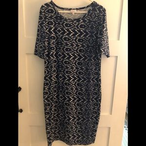 Lularoe JULIA Navy blue amazing white